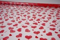 Ролик 70см х8м пленка полипропилен с рисунком Сердца Love is, красный 1/10 Ролик 70см х8м пленка полипропилен с рисунком Сердца Love is, красный 1/10