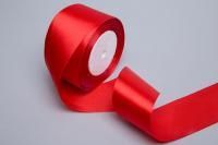 Лента атласная 50мм 25м красный 1/4