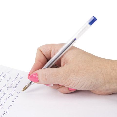 Ручка шариковая синяя узел 1мм линия 0,5мм корпус прозр STAFF Basic BP-01 1/50/2000 Ручка шариковая синяя узел 1мм линия 0,5мм корпус прозр STAFF Basic BP-01 1/50/2000