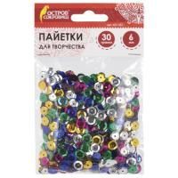Пайетки КРУГЛЫЕ 6мм 5цв ассорти ОС Пайетки КРУГЛЫЕ 6мм 5цв ассорти ОС