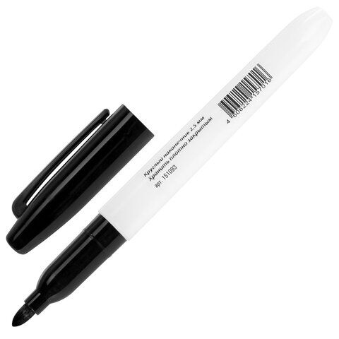 Маркер для доски черный 2,5мм тонкий корпус круглый наконечник STAFF 1/12 Маркер для доски черный 2,5мм тонкий корпус круглый наконечник STAFF 1/12