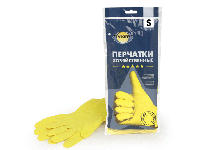 Резиновые перчатки с х/б напыл латекс хозяйств Aviora разм S 56гр 12/120