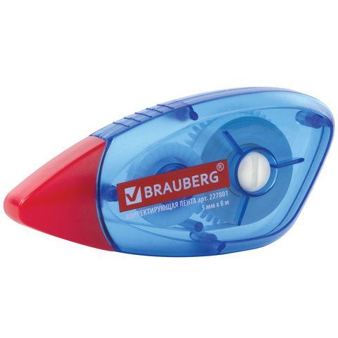 Корректирующая лента 5мм х 8м синий корпус в блистере BRAUBERG 1/24/432 Корректирующая лента 5мм х 8м синий корпус в блистере BRAUBERG 1/24/432