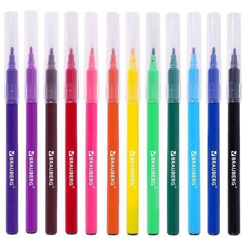 Фломастеры 12цв вентилируемый колпачок BRAUBERG Монстрики 1/12