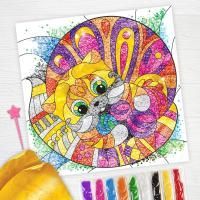 Набор для творчества фреска из песка Кот 1/10