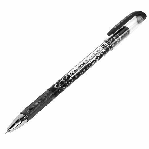 Ручка гелевая черная 0,5мм линия 0,4мм Brauberg Profi-Gel PRO 1/12