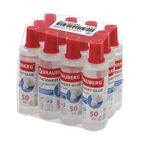 Клей канцелярский силикатный 50мл BRAUBERG с аппликатором 1/12/432 Клей канцелярский силикатный 50мл BRAUBERG с аппликатором 1/12/432