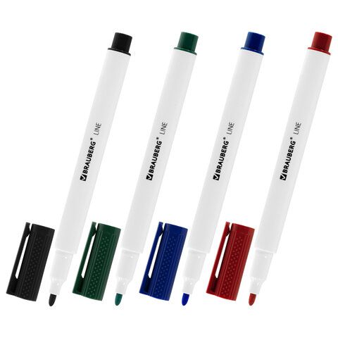 Маркер для доски НАБОР 4шт 3 мм BRAUBERG 