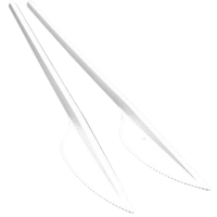 Одноразовый Нож пластиковый 180мм прозрачный Премиум 50/2500 Одноразовый Нож пластиковый 180мм прозрачный Премиум 50/2500