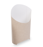 Коробка бумажная для картофеля фри 120х53х135мм крафт ламинированный OSQ FRY L 50/700  Коробка бумажная для картофеля фри 120х53х135мм крафт ламинированный OSQ FRY L 50/700