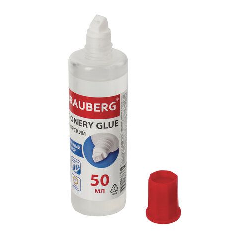 Клей канцелярский силикатный 50мл BRAUBERG с аппликатором 1/12/432