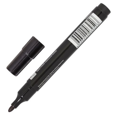 Маркер перманентный черный 3мм круглый наконечник Contract BRAUBERG 1/12/1152 Маркер перманентный черный 3мм круглый наконечник Contract BRAUBERG 1/12/1152