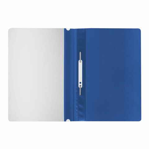 Папка скоросшиватель с прозр верхн лист STAFF синий 1/25