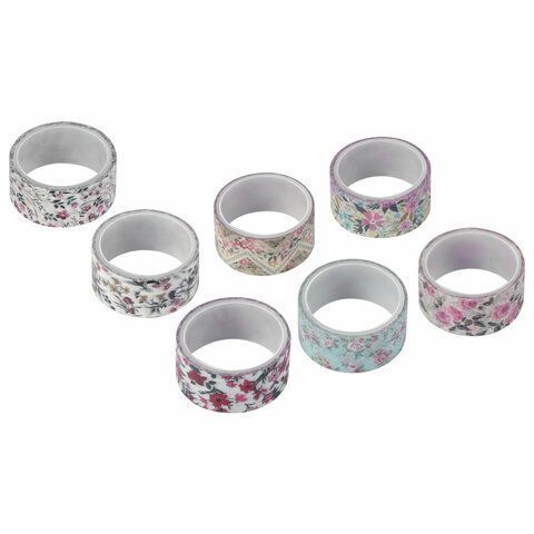 Клейкие WASHI-ленты д/декора ЦВЕТОЧНЫЙ МИКС, 15мм*3м, 7цв, рисовая бумага, ОСТРОВ СОКРОВИЩ Клейкие WASHI-ленты д/декора ЦВЕТОЧНЫЙ МИКС, 15мм*3м, 7цв, рисовая бумага, ОСТРОВ СОКРОВИЩ