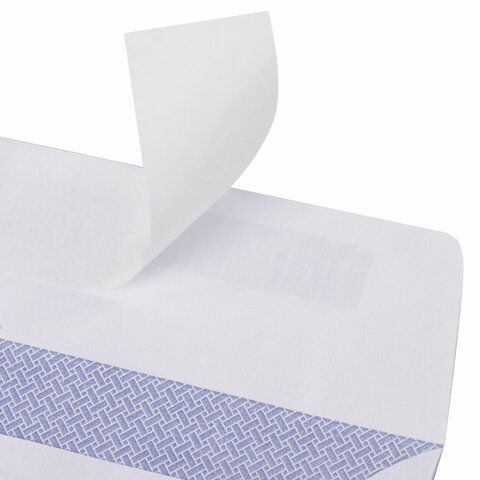 Конверты Е65 110х220мм 80г/м2 отрывная лента внут. запечатка BRAUBERG 100/1000  (Клиент)