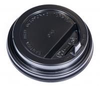 Крышка для бумажных стаканов d 90 мм с закрытым питейником черная Атлас 100/1200