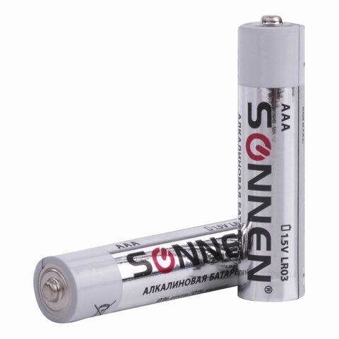 Элемент питания SONNEN, AAA (LR03), КОМПЛЕКТ 2шт., АЛКАЛИН, в блистере, 1.5В, 1/12/120 Элемент питания SONNEN, AAA (LR03), КОМПЛЕКТ 2шт., АЛКАЛИН, в блистере, 1.5В, 1/12/120