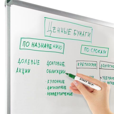 Маркер для доски зелёный 2,5мм тонкий корпус круглый наконечник STAFF 1/12 Маркер для доски зелёный 2,5мм тонкий корпус круглый наконечник STAFF 1/12