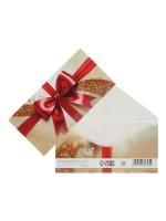 Конверт для денег 16,5х8см Универсальный бант золото 10/10  Конверт для денег 16,5х8см Универсальный бант золото 10/10