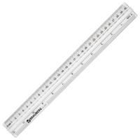 Линейка 30см пластиковая с держателем прозрачная BRAUBERG 1/24/288