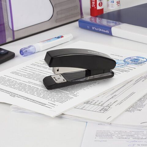 Степлер №24/6 26/6 до 20л черный STAFF Basic 1/12 Степлер №24/6 26/6 до 20л черный STAFF Basic 1/12