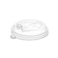 Крышка для бумажных стаканов d 80 мм с питейником флип-топ прозрачная глянец ВЗЛП 50/1000 