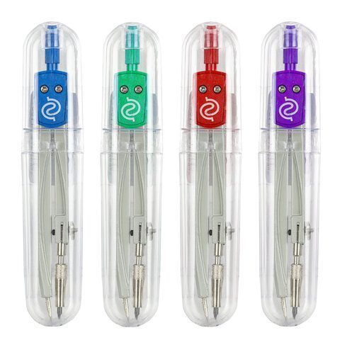 Циркуль 125мм для средних классов GLOBUS металлический, цвет ассорти, чехол ПВХ 1/24/48