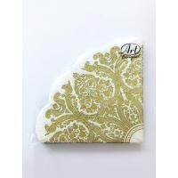 Салфетки 3-сл d 32 см  Rondo Золото на белом (12) 1/15 Салфетки 3-сл d 32 см  Rondo Золото на белом (12) 1/15