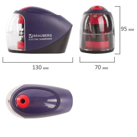 Точилка электрическая питание от 4 батареек АА, спиралевидное лезвие BRAUBERG Delta 1/8/32 Точилка электрическая питание от 4 батареек АА, спиралевидное лезвие BRAUBERG Delta 1/8/32