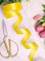 Лента атласная 10мм 25м лимонная 1/10 Лента атласная 10мм 25м лимонная 1/10