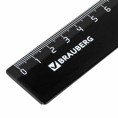 Линейка 30см пластиковая непрозрачная черная BRAUBERG 1/20/100 Линейка 30см пластиковая непрозрачная черная BRAUBERG 1/20/100