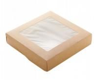 Контейнер бумажный с окном 2500мл 260х257х40мм крафт ламин OSQ Tabox PRO 2500 25/150 Контейнер бумажный с окном 2500мл 260х257х40мм крафт ламин OSQ Tabox PRO 2500 25/150