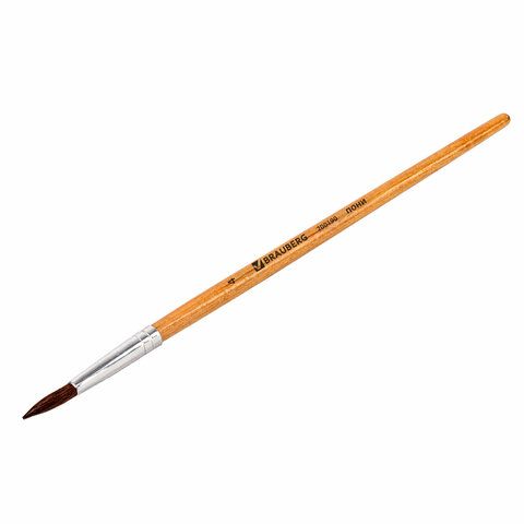 Кисть пони круглая №4 BRAUBERG 1/30/2400 Кисть пони круглая №4 BRAUBERG 1/30/2400