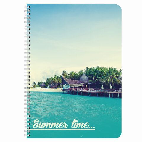 Тетрадь А4 96л. BRAUBERG гребень, клетка, обложка картон, 4 СЕЗОНА, 403071