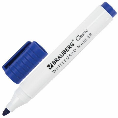 Маркер для доски НАБОР 4 штуки на магните с клипом   BRAUBERG CLASSIC 3 мм 1/24