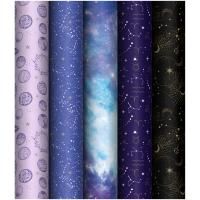 Бумага подарочная 70х100см 80г/м ассорти Meshu Космос 1/50  Бумага подарочная 70х100см 80г/м ассорти Meshu Космос 1/50
