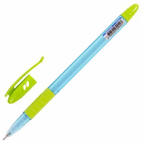 Ручка шариковая синяя масляная ассорти BRAUBERG GLASSY 1/12