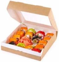 Контейнер бумажный с окном 1555мл 200х200х55мм крафт ламин ECO OSQ Tabox PRO 25/175 Контейнер бумажный с окном 1555мл 200х200х55мм крафт ламин ECO OSQ Tabox PRO 25/175