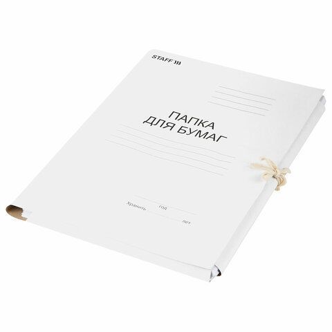 Папка для бумаг на завязках картон STAFF, гарант. пл. 220 г/кв.м.  до  200 листов 1/200 (клиент) Папка для бумаг на завязках картон STAFF, гарант. пл. 220 г/кв.м.  до  200 листов 1/200 (клиент)