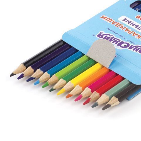 Карандаши цветные 12цв акварельные шестигранные ЮНЛАНДИЯ Юный Волшебник 1/12 Карандаши цветные 12цв акварельные шестигранные ЮНЛАНДИЯ Юный Волшебник 1/12