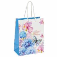 Пакет подарочный бумажный (18х23х8) ламинир Бабочка на цветке 1/12/144 Пакет подарочный бумажный (18х23х8) ламинир Бабочка на цветке 1/12/144