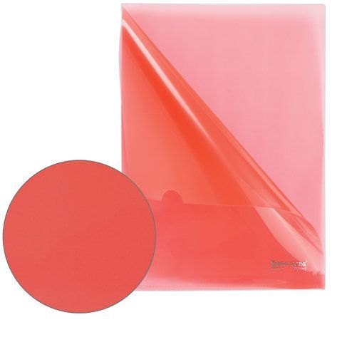 Папка-уголок А4 прозр. красная 0,15мм BRAUBERG 1/15 Папка-уголок А4 прозр. красная 0,15мм BRAUBERG 1/15