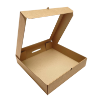 Коробка с окном 250х250х65мм микрогофрокартон бурая 1/50 Коробка с окном 250х250х65мм микрогофрокартон бурая 1/50