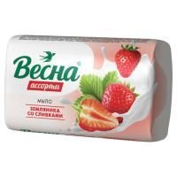 Мыло туалетное 90гр в обертке Весна Земляника со сливками 1/72