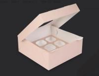 Коробка для капкейков/маффинов с окном 250х250х100мм на 9шт картон OSQ MUF 9 25/100