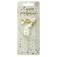 Свеча для торта Белые брызги Цифра 7 1/30