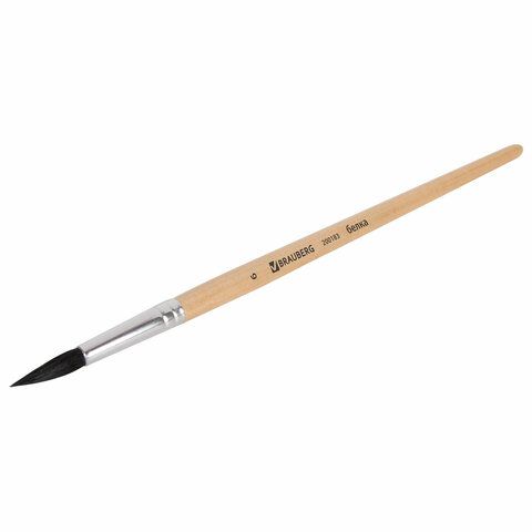 Кисть белка круглая №6 BRAUBERG  1/30/1440 Кисть белка круглая №6 BRAUBERG  1/30/1440