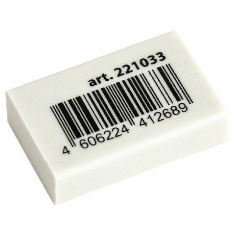 Ластик 26х17х7мм термопластичная резина белый BRAUBERG 1/80