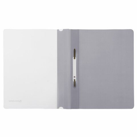 Папка скоросшиватель с прозр верхн лист BRAUBERG А4 серый 1/25/400 Папка скоросшиватель с прозр верхн лист BRAUBERG А4 серый 1/25/400