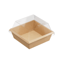 Крышка для контейнера 550мл 130х130х40мм OneClick прозр купольная 1EA 50/400 Крышка для контейнера 550мл 130х130х40мм OneClick прозр купольная 1EA 50/400